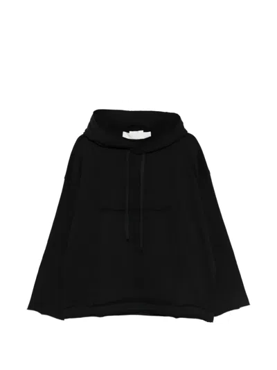 Isabel Benenato Distressed Hooded Jumper In Black