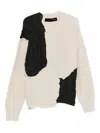 Isabel Benenato Distressed Wool Sweater In Multi