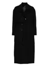Isabel Benenato Double-breasted Belted Coat In Black