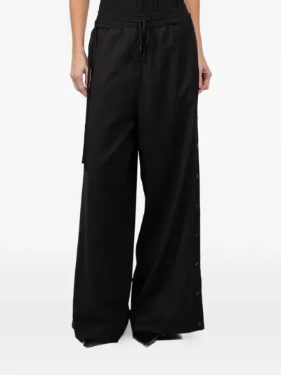 Isabel Benenato Drawstring Button Trousers In Black