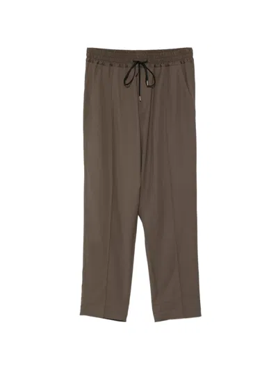 Isabel Benenato Drawstring Trousers In Brown