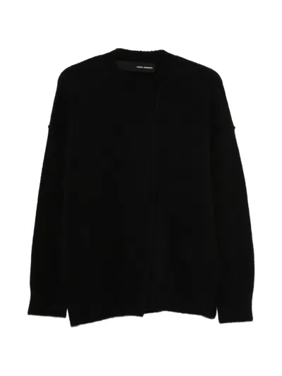 Isabel Benenato Exposed-seam Dropped-shoulder Jumper In Black