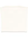 Isabel Benenato Fine-ribbed Top In Neutrals