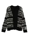 Isabel Benenato Frayed-detail Wool Sweater In Black