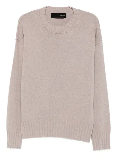 Isabel Benenato Frayed-edge Cashmere Sweater In Neutral