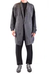 Isabel Benenato Graphite Grey Oversized Jacket With Shawl Collar In Gray