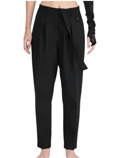 Isabel Benenato High-rise Suspender Pants In Black