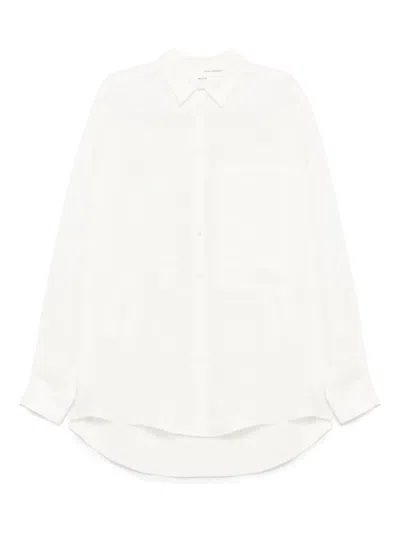 Isabel Benenato Knitted-panel Shirt In White