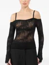 Isabel Benenato Lace Strap Top In Black