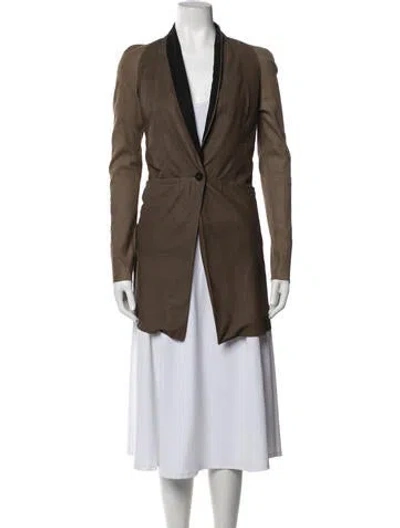 Pre-owned Isabel Benenato Leather Blazer In Brown