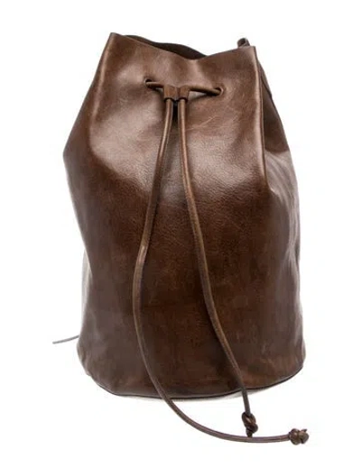 Pre-owned Isabel Benenato Leather Bucket Bag In Brown