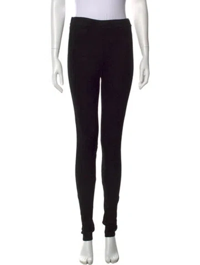 Pre-owned Isabel Benenato Leather Skinny Leg Pants In Black