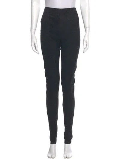 Pre-owned Isabel Benenato Leather Skinny Leg Pants In Gray