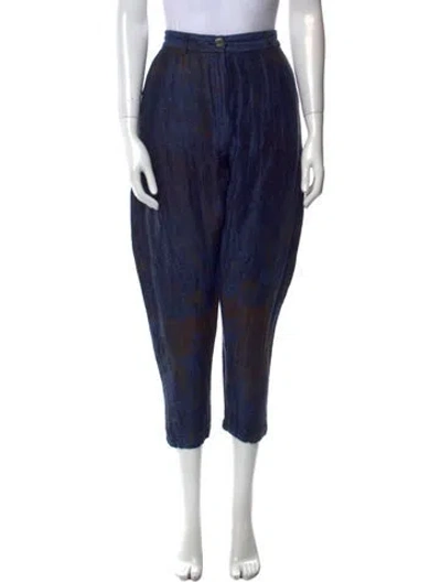 Pre-owned Isabel Benenato Linen Skinny Leg Pants In Blue