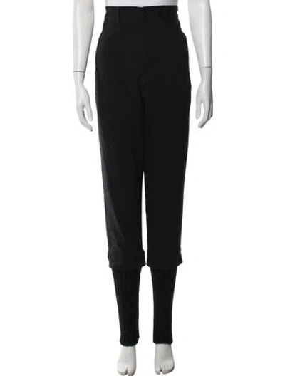 Pre-owned Isabel Benenato Linen Straight Leg Pants In Black
