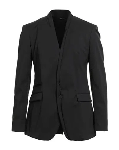 Isabel Benenato Man Blazer Black Size 38 Polyester, Virgin Wool, Elastane