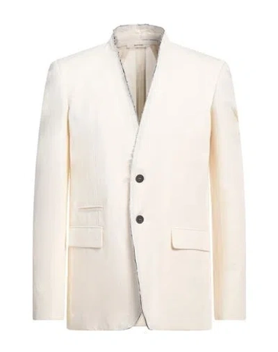 Isabel Benenato Man Jacket Cream Size 42 Cotton, Linen In White