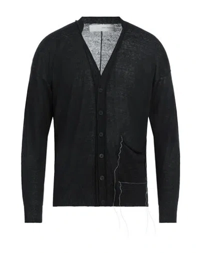 Isabel Benenato Man Cardigan Black Size M Linen