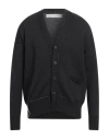 Isabel Benenato Man Cardigan Charcoal Size L Cotton, Cashmere In Grey
