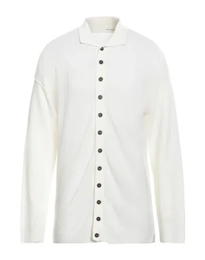 Isabel Benenato Man Cardigan Ivory Size M Cotton In White
