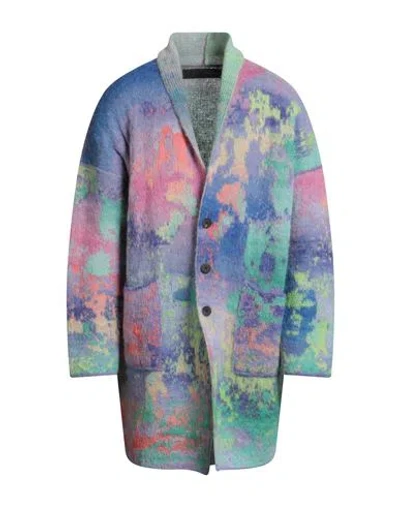 Isabel Benenato Man Cardigan Lilac Size L Mohair Wool, Alpaca Wool, Polyamide