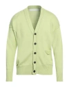 Isabel Benenato Man Cardigan Lime Green Size M Cotton, Cashmere In Green
