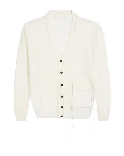 Isabel Benenato Man Cardigan Off White Size M Linen