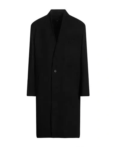Isabel Benenato Man Coat Black Size 42 Virgin Wool, Polyamide, Polyester