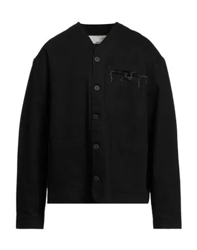 Isabel Benenato Man Denim Outerwear Black Size 42 Cotton
