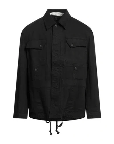 Isabel Benenato Man Denim Outerwear Black Size 42 Cotton, Elastane