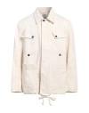 Isabel Benenato Man Denim Outerwear Off White Size 42 Cotton, Elastane In Off White
