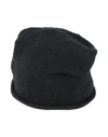 Isabel Benenato Man Hat Charcoal Size Onesize Cotton, Cashmere In Grey