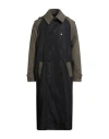 Isabel Benenato Man Overcoat & Trench Coat Military Green Size 44 Cotton, Polyamide, Polyester In Animal Print
