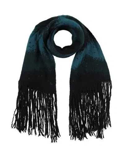 Isabel Benenato Man Scarf Deep Teal Size - Mohair Wool, Polyamide, Wool In Green