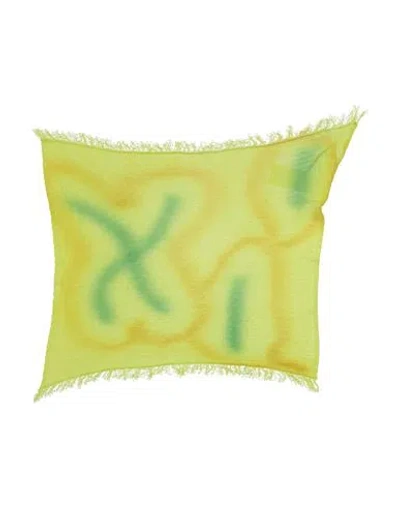 Isabel Benenato Man Scarf Lime Green Size - Cotton In Yellow