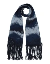 Isabel Benenato Man Scarf Navy Size - Mohair Wool, Polyamide, Wool In Navy Blue