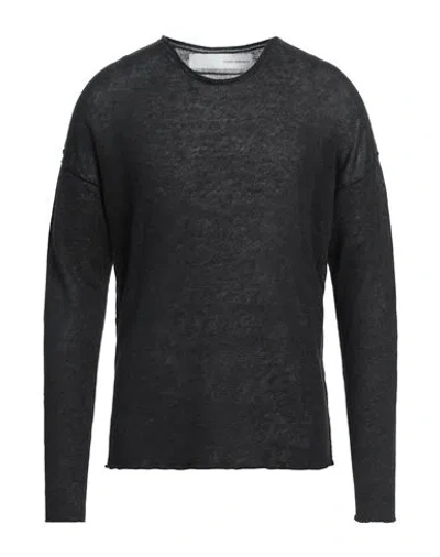 Isabel Benenato Man Sweater Black Size L Linen In Navy