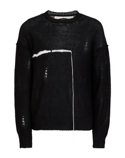 Isabel Benenato Man Sweater Black Size L Linen