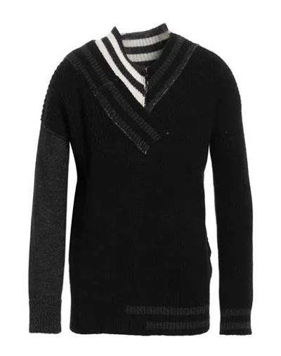 Isabel Benenato Man Sweater Black Size M Alpaca Wool, Polyamide