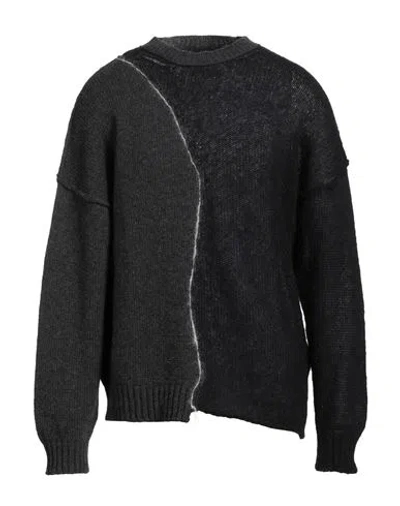 Isabel Benenato Man Sweater Charcoal Size M Wool, Mohair Wool, Polyamide In Gray