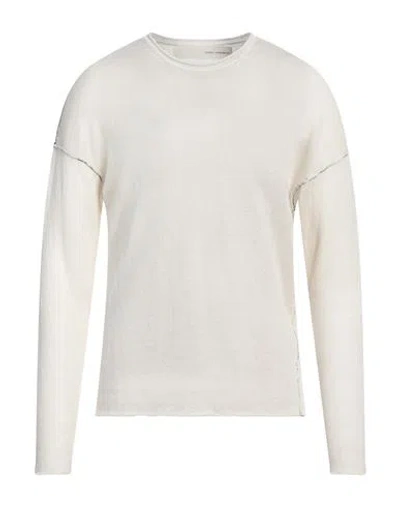 Isabel Benenato Man Sweater Ivory Size M Linen In White