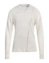 Isabel Benenato Man Sweater Ivory Size M Linen In White