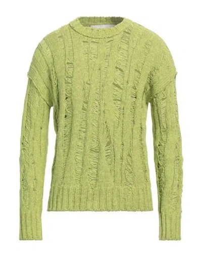 Isabel Benenato Man Sweater Lime Green Size M Linen, Cotton, Polyamide