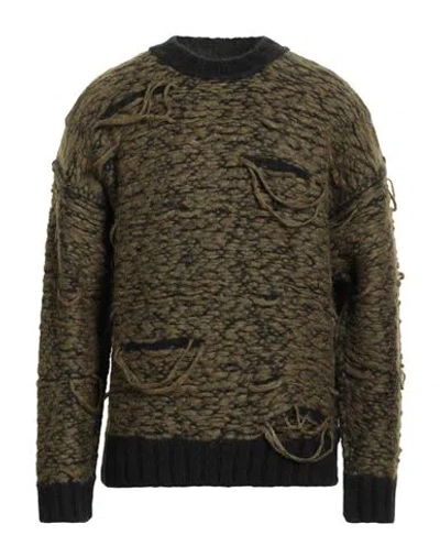Isabel Benenato Man Sweater Military Green Size L Alpaca Wool, Polyamide, Wool