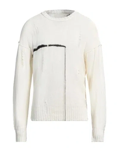 Isabel Benenato Man Sweater Off White Size L Linen