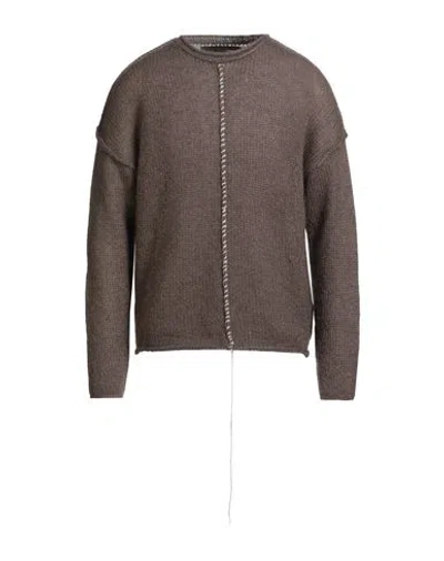 Isabel Benenato Man Sweater Taupe Size M Wool, Mohair Wool, Polyamide In Brown