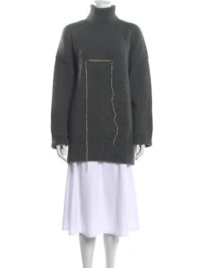 Pre-owned Isabel Benenato Merino Wool Turtleneck Sweater In Grey
