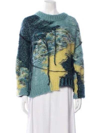 Pre-owned Isabel Benenato Mohair Patterned Sweater In Multicolor
