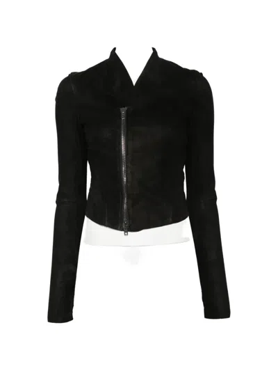Isabel Benenato Off-centre Zip Jacket In Black