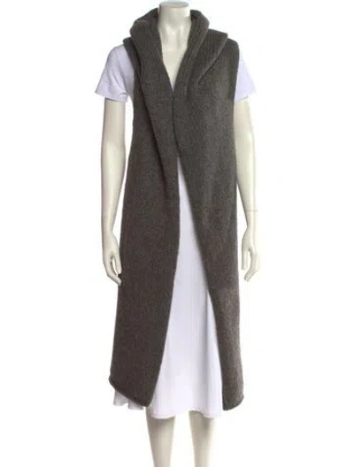 Pre-owned Isabel Benenato Open Front Sweater In Gray